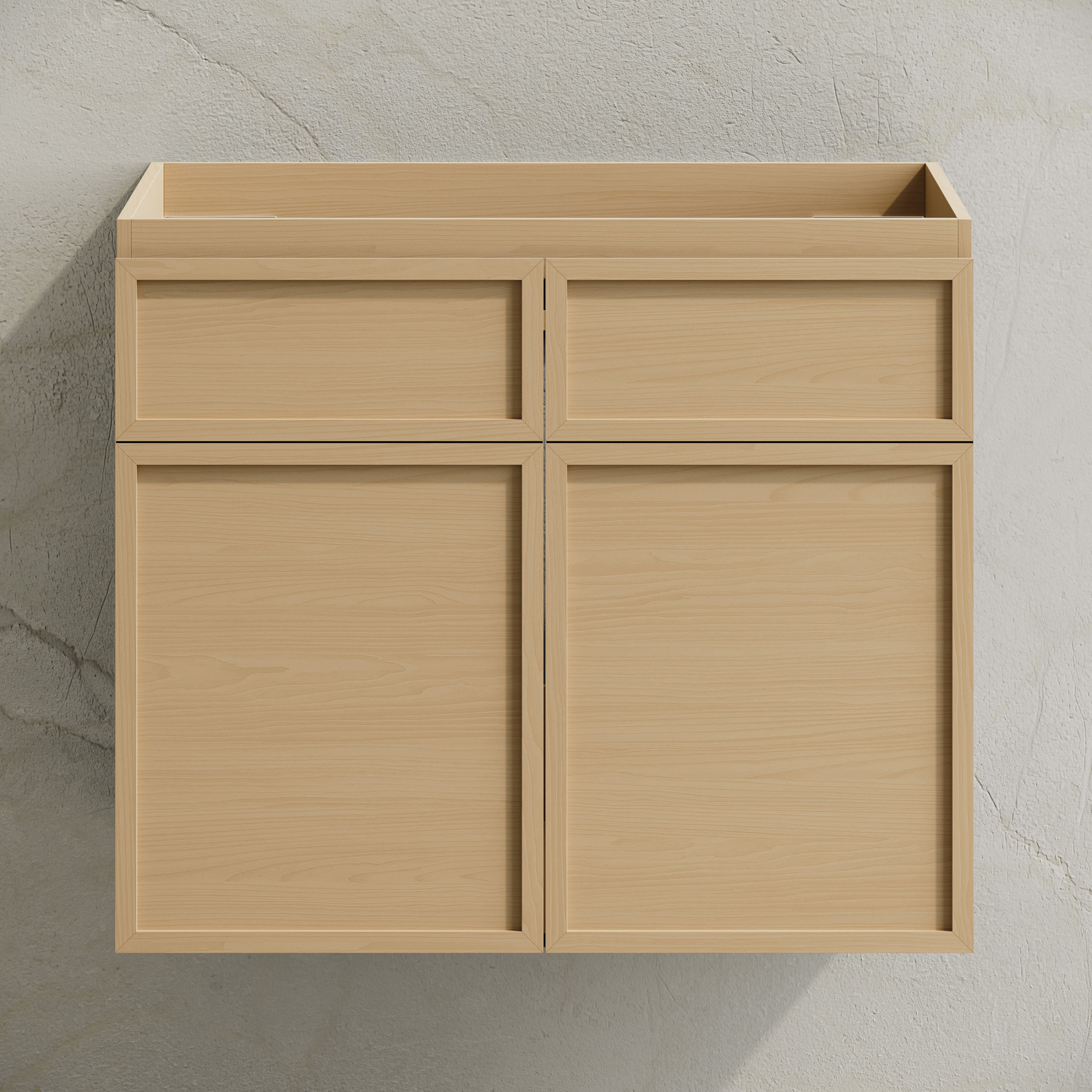 St. Tropez 24" Wall-Mounted Bathroom Vanity Cabinet without Top in Natural Oak