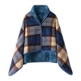 thumbnail image 1 of Wrap Shawl Blanket Wearable Blanket Plaid Fleece Warm Cover Bed Travel Camping Birthday Gift To Family, 1 of 6