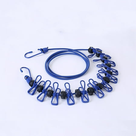 

Gbifzutdjp Hooks for Hanging Portable Elastic Travel Clothesline with 12Pcs Clothespins Travel Gadgets