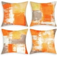 thumbnail image 1 of BLEUM CADE 4 Pack Orange Throw Pillow Covers，Abstract Art Cushion Covers，Outdoor Couch Decorative Pillow Covers for Home Decor，20"x20", 1 of 8