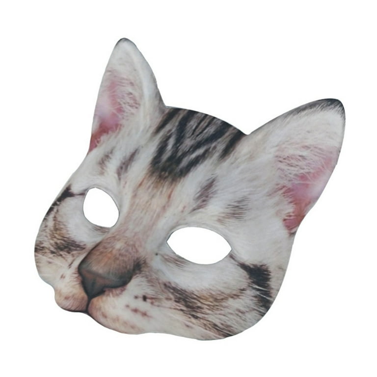 Digital Printing Cat Mask Beaver Flower Orange Tabby Cat American Shorthair  Blue and White Cow Pet Mask Halloween Children