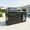 Island Grilll+Refrigerator, variant on 4-Burner 72000 BTU Deluxe Stainless Steel Propane Gas Outdoor Kitchen Bar Barbecue Island Grill + Round Side Burner + Marble Countertops