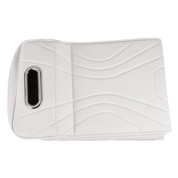 Car Center Console Cover Car Armrest Cover Multifunctional 13.78"x8.27"x3.74" White Nappa Leather Memory Foam
