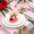 thumbnail image 2 of Pink Christmas Tablecloth Gingerbread House Reindeer Table Cloth Rectangle Table Cover for Xmas Holiday Party Supplies, 60 x 84 Inch, 2 of 7