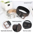 thumbnail image 2 of XIATIAN Studded Belt Metal Punk Rock Rivet Belts for Women/Men Punk Leather Belt Gothic Belt Accessories for Jeans Pants, 2 of 6