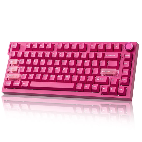 Teclado Gamer Inalámbrico YUNZII RT75 PRO Hall Effect Rosa
