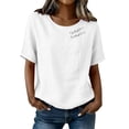 thumbnail image 2 of Womens Short Sleeve Tops Summer Tshirts Round Neck Casual Basic Tee Work 2026 Trendy Outfits with Decorative Buttons, 2 of 8