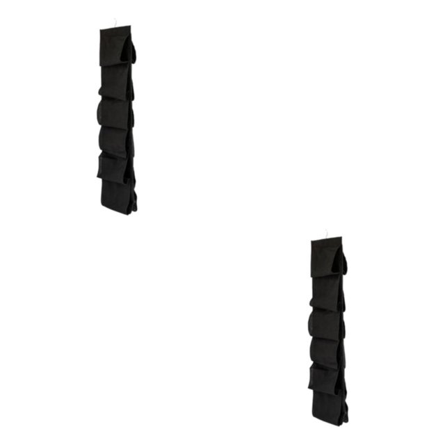 kurtrusly Convenient Hanging Shoes Rack Strong Over Door Organizer Complete Pocket to Wardrobe Organization black 35 x 25 x 1cm 2Set