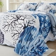 thumbnail image 5 of Evenhug Quilts 2-Piece Twin Bedding Set Dark Blue Ocean Pattern Quilt Set With Sham, 5 of 7