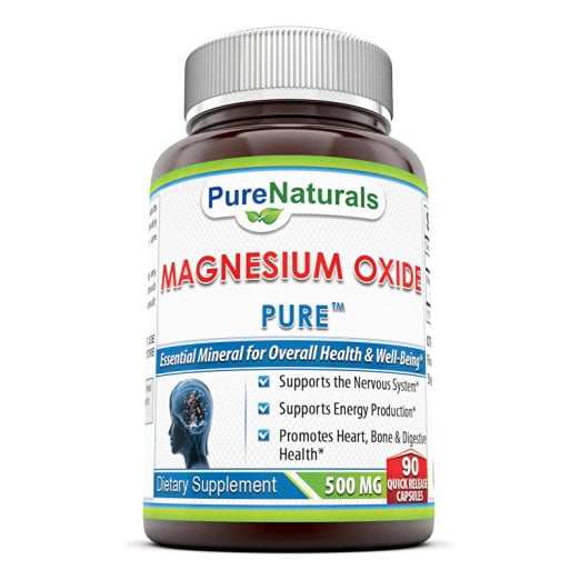 Pure Naturals Magnesium Oxide (Quick Release Capsules) 500 Mg 90