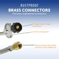 thumbnail image 5 of Flame King 5-FT QCC1 Low-Pressure Propane Regulator with Stainless Steel Braided Hose, 5 of 5
