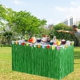 thumbnail image 7 of Vjnyvs Grass Table Skirts Hawaiian Table Decorations Party Grass Table Cloths Tropical Table Cover for Summer Beach Garden, 7 of 7