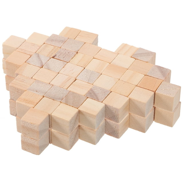 100 piezas de bloques de construcción de madera, bloques cuadrados y cúbicos, material didáctico para juegos de apilar y apilar