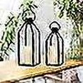 thumbnail image 2 of Decorative Modern Farmhouse Lantern Decoration - Black Metal Candle Lantern Set of 2 - Lantern Decoration with Flickering LED Candle for Home Decor, I, 2 of 4