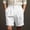 White011, variant on Dwelliawo Men's Cotton Linen Shorts 9" Flat Front Straight Leg with Pockets Shorts Casual Beach Pants Cotton Linen Elastic Waist Vintage Brown M