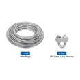 thumbnail image 3 of Uxcell 1/8 Clear Vinyl Coated Wire Ropes 197ft Galvanized Steel with 8PCS M3 Loop Sleeves, 3 of 7