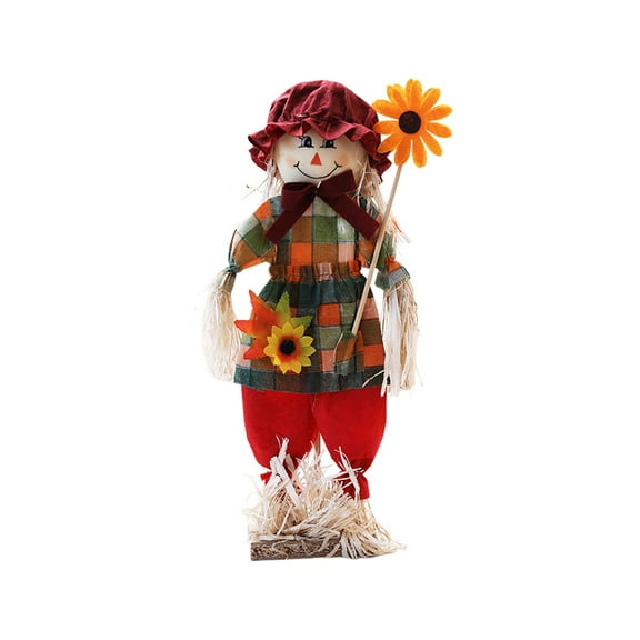 Eoozwa Halloween Garden Scarecrow Decoration, 15.7 Inch Fall Harvest Yard Lawn Signs, Thanksgiving Scene Layout Ornament for Autumn Decor, Assorted Colors, Cloth Material