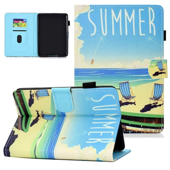 Kindle Paperwhite 2018 Case 10th Generation, Allytech Slim Fit PU Leather Lightweight Stand Folio Anti-Slip Smart Cover Auto Sleep Wake Magnetic Case Cover for Amazon Kindle Paperwhite,Summer Beach