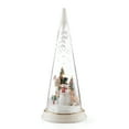 thumbnail image 2 of Lit Christmas Cone with North Pole Snowman Scene, 2 of 4