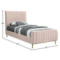 thumbnail image 5 of Pemberly Row Modern / Contemporary Pink Finish Velvet Twin Bed, 5 of 7