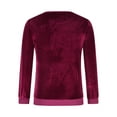 thumbnail image 5 of QATAINLAV Womens Plus Size Velvet Tees Tops Solid Casual Crewneck Pullover Blouses Dressy Long Sleeve Elegant Velour T-shirt, Hot Pink, XXL, 5 of 7