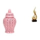 thumbnail image 1 of Jarrón de jengibre de con tapa y escultura abstracta de llama de fuego, adorno decorativo para arreglos florales de arte moderno., 1 of 8