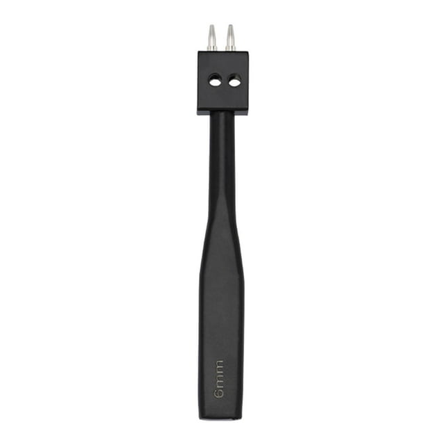 Herramienta perforadora de cuero con punta, perforadora de agujeros en hilera, cortadora multiusos de acero para coser cuero 2 dientes