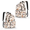 thumbnail image 2 of Xixirimido Dachshund Dog Beige Print 17" Large Capacity Backpack for Kids Elementary Bookbag Middle High School Bag for Boys & Girls Multi Pockets Rucksack, 2 of 8