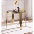 thumbnail image 5 of 38.6" Round Glass Dining Table for 4, Tempered Glass & Polished Gold Legs, Ideal for Home Kitchen Dining Room, 5 of 5
