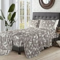 thumbnail image 5 of Elegant Comfort Ultra-Soft 4-Piece Holiday Velvet Plush Flannel Sheet Set - Warm Fuzzy Flannel Fleece with Deep Pockets - High-Quality - Cal King, Silver Reindeer, 5 of 5