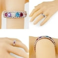 thumbnail image 4 of Nana Rope Mothers Ring 2 Birthstone 1-10 Simulated, Platinum Plated, Size 10 - Stone 2 for Women, 4 of 8