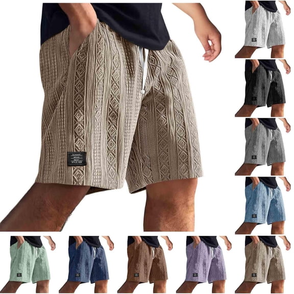 Akafmk Mens Shorts Solid Color Fashion Embroidered Loose Comfortable Pockets Drawstring Shorts Pants XXXXL