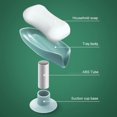 thumbnail image 2 of 2 Pack Leaf-Shape Self Draining Plastic Soap Dish Holder with Suction Cup,Portable Soap Tray for Bathroom Shower, Kitchen Sink, Save Space and Soap (Gray + Green), 2 of 7