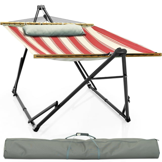Tranquillo Unity Support de Hamac Ajustable, Support de Hamac Double en Acier Capacité de 800 Lb pour 2 Personnes, Support Préassemblé de Qualité Supérieure pour Intérieur Extérieur, Feuille d'Érable