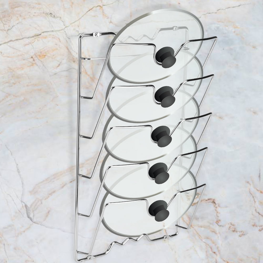 EOTVIA Pot Lid Rack, Pan Lid Storage Rack,Wall/Door Mounted Kitchen
