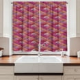 thumbnail image 2 of Ambesonne Squama Kitchen Curtains, Floral Semi-circular Motifs, 55"x39", Multicolor, 2 of 3