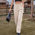 thumbnail image 7 of IROINNID Women's Cargo Pants High Waist Elastic Loose Fit Classic Outdoor Cargo Pants with Pockets,Khaki, 7 of 7