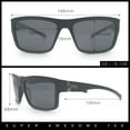 thumbnail image 5 of Polarized Mens Rectangle Plastic Sport Horn Rim Sunglasses Matte Black - Blue Mirror, 5 of 8