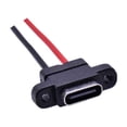 thumbnail image 5 of 10* Type-C Female Chassis Cable Extension Power Cable USB-C Plug Socket Connector, 5V 2.5A, IP67 Waterproof, 5 of 10