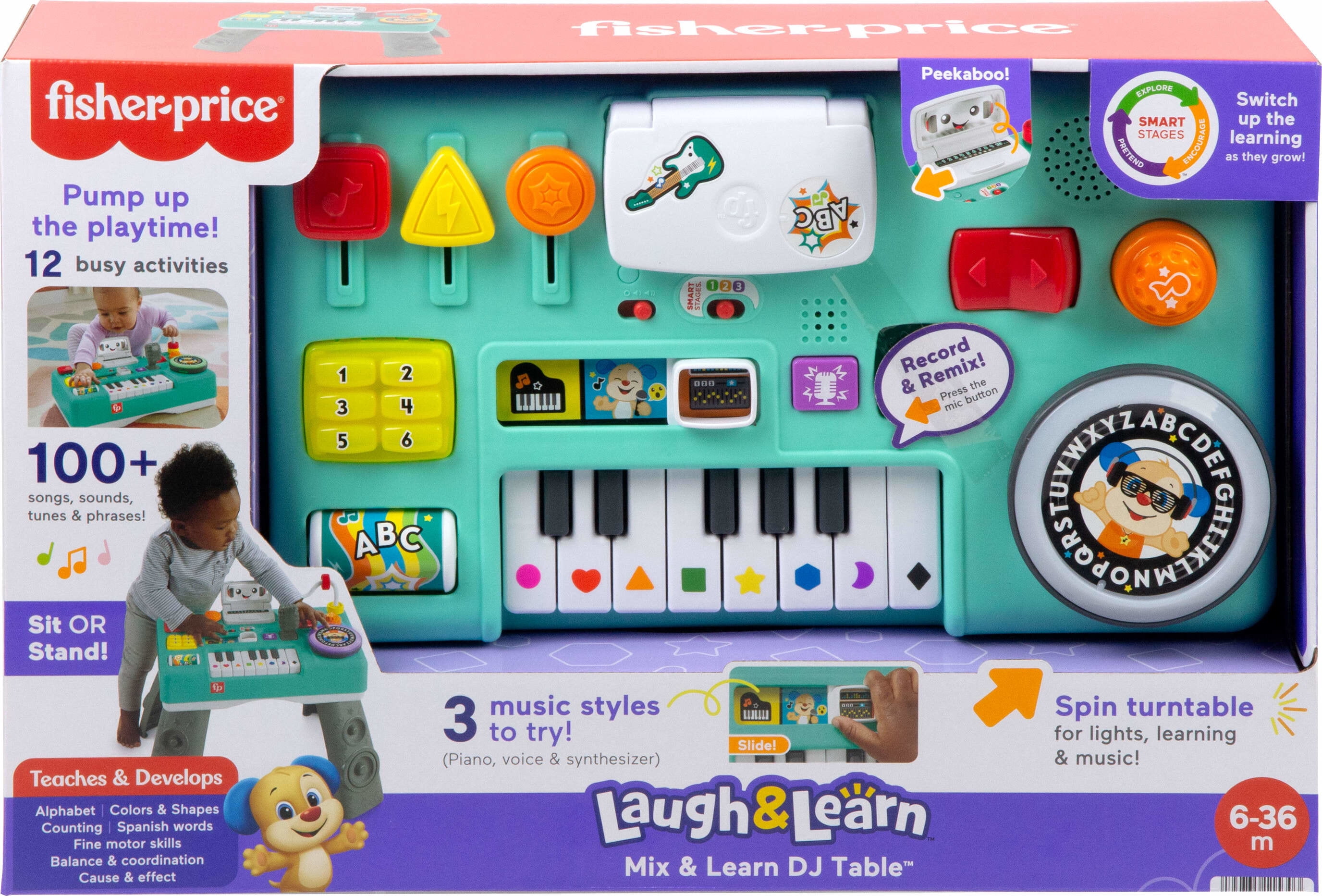 Fisher-Price Laugh & Learn Mix & Learn DJ Table Baby & Toddler Interactive Learning Toy