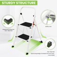 thumbnail image 3 of 2 Step Ladder, SPIEEK Folding Step Stool with Wide Anti-Slip Pedal, 330lbs Capacity Portable Lightweight Ladders for Home Kitchen Outdoor, White, 3 of 12
