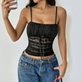 thumbnail image 4 of XuJwPNcy Women's Floral Lace Corset Tank Top Sleeveless Square Neck Slim Fitted Cami Shirts Going out Camisole Shirts, 4 of 7