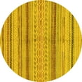 thumbnail image 1 of Ahgly Company Indoor Round Abstract Yellow Modern Area Rugs, 8' Round, 1 of 4
