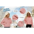 thumbnail image 4 of Rosvigor Sweatshirt for Women Half Zip Cropped Pullover Fleece Hoodies Fall Winter Tops Thumb Hole, 4 of 7