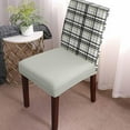 thumbnail image 2 of Chair Covers Sage Green Buffalo Plaid Dining Chair Slipcovers Black Check Stripe Stretch Removable Chair Seat Protector Party Decoration Set of 1, 2 of 6