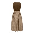 thumbnail image 6 of Women'S Bavarian Oktoberfest Dirndl Dress With Apron Costume German Outfit Velvet Dress Lace-Up, 6 of 7