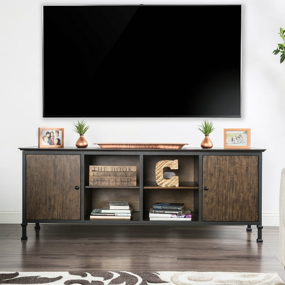 Furniture of America Madine TV Stand for TVs up to 80", Weathered Oak