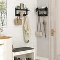 thumbnail image 6 of 29" Coat Rack Wall Mount with Shelf, 4 in 1 Coat and Key Hanger with 11 Metal Hooks, Entryway Wall Mounted Shelf with Mail Holder for Living Room, Bedroom, Black, 6 of 12