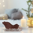 thumbnail image 6 of ​11-Inch Christmas Sleigh Decor with Snowman Accent - 5-Color Plastic Tabletop Display, Festive Candy Bowl & Tree Pendant Gift Brown, 6 of 6