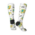 thumbnail image 4 of Daiia Sports Socks Dinosaur on Excavator Printed Novelty Crew Socks for Men Women Knee High Socks Cotton Socks Soft & Breathable Support Unisex Socks, 4 of 9